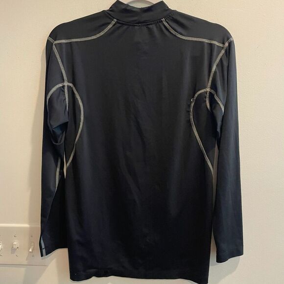 Nike Team Pro Combat Men Black Dri Fit Compression Top Stretch Long Sleeve - Picture 3 of 7